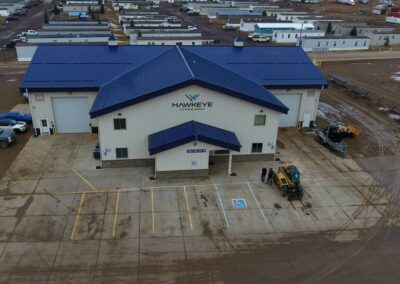 hawkeye industrial building aerial shot